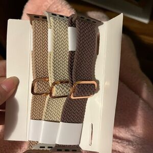 Elegant Woven Watch Bands Set - Brown, Cream, Tan